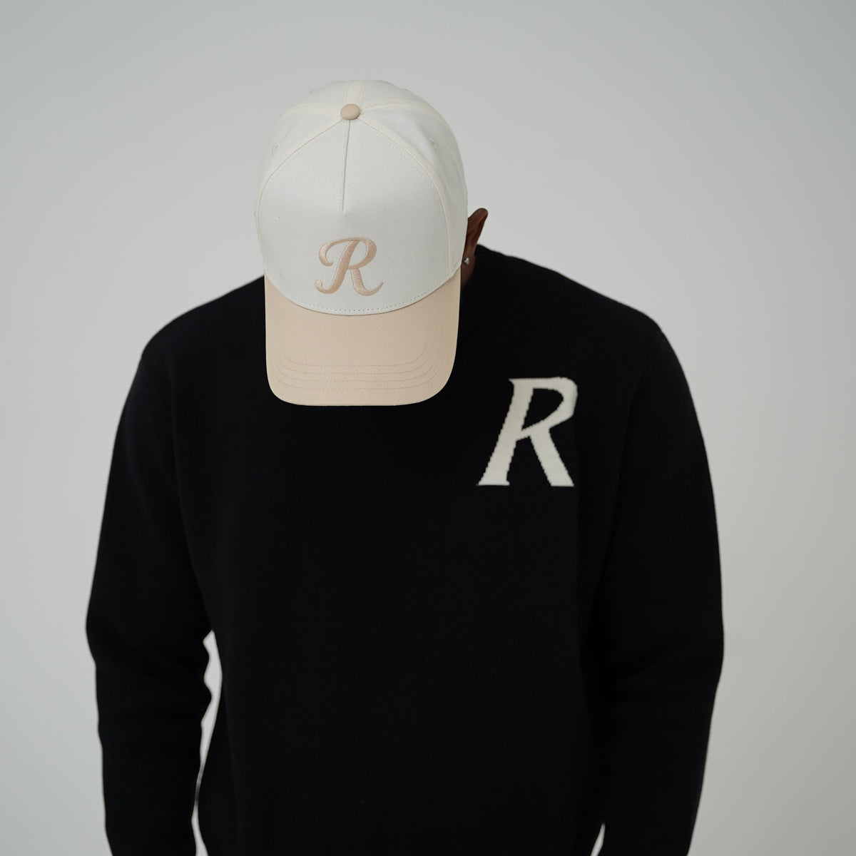 Beige & White Cap